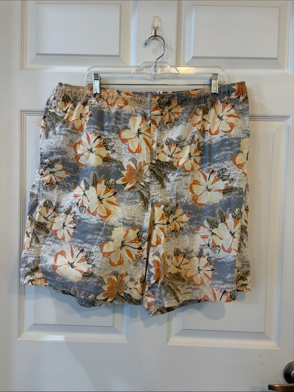 Roundtree & Yorke Blue Floral Men's Swim Trunks